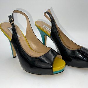 Steve‎ Madden P-Evan Colorful Patent Slingback High Heel